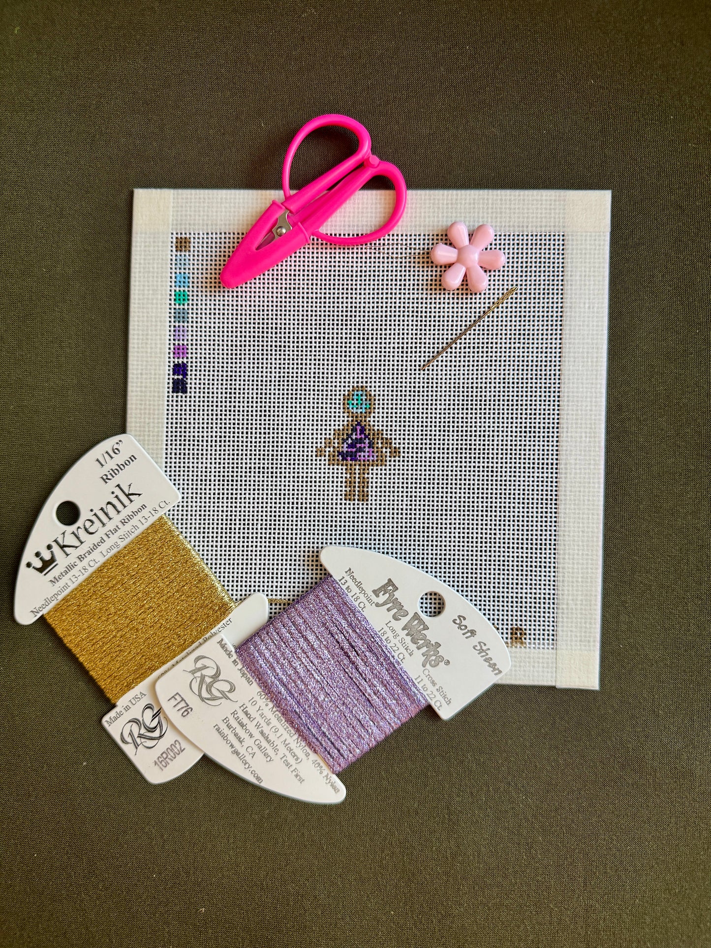 Little Birthstone Person - Hand-Painted Needlepoint Canvas