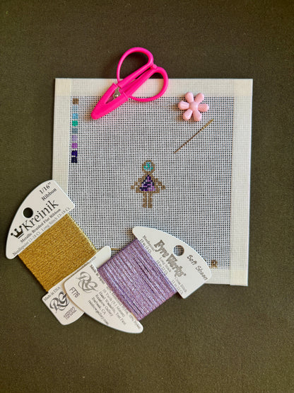 Little Birthstone Person - Hand-Painted Needlepoint Canvas