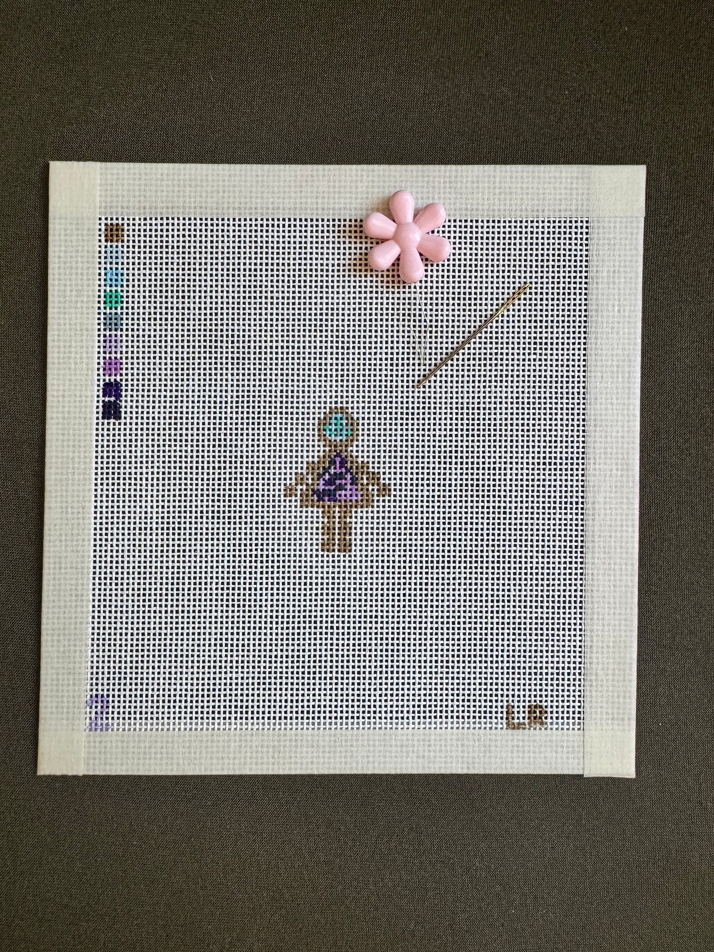 Little Birthstone Person - Hand-Painted Needlepoint Canvas